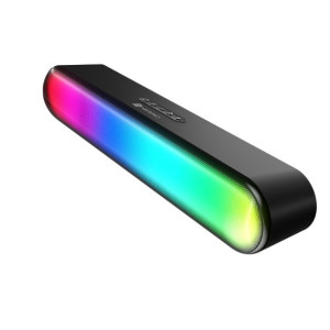 Portronics Decibel 23 16W Wireless Bluetooth Soundbar with LED Lights  Upto 5Hours Playback Sound  Bass Mode  Built in Mic  USB Port  3.5mm AUX Port  Bluetooth 5.3v  Type C Charging  Black
