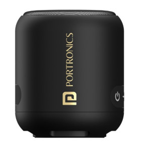Portronics SoundDrum 1 12W TWS Portable Bluetooth Speaker with Powerful Bass  Bluetooth 5.3V  360   Surround Sound  USB Drive in  Type C Fast Charging Black
