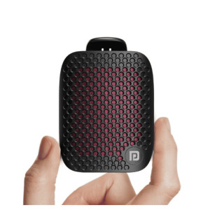 Portronics Talk Five 3W Wearable Bluetooth Speaker with Mic  Spring Clip On  Upto 10Hours Playtime  IPX5 Water Dust Resistant  Bluetooth 5.3v  Big Buttons  Portable Speaker with Microphone  Black