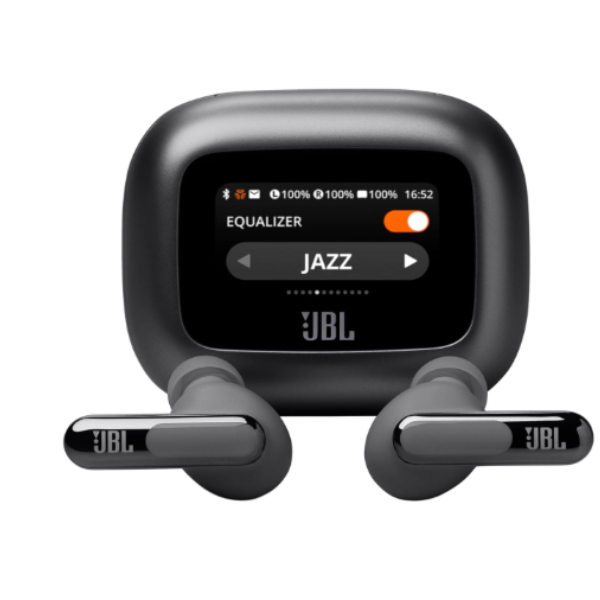 JBL New Launch Live Beam 3 TWS Hi Res Audio True ANC Earbuds Smart Case with Touch Display 48H Playtime Wireless Charging 6 Mic Multipoint Connection Ip55 Proof  Headphones App Personi Fi 3.0  Silver