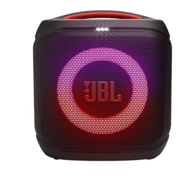 JBL Partybox Encore Essential 2 Wireless Bluetooth Party Speaker  AI Sound Boost  Dynamic Light Show  Upto 15Hrs Playtime  Multi Speaker Connection by Auracast  Guitar   Mic Inputs  PartyBox App Black