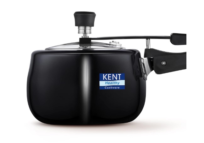 KENT Hard Anodised Cooker With SS Inner Lid   3 Litre   Suitable For Induction   5 Years Brand Warranty   Black
