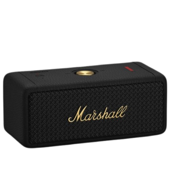 Marshall Emberton II Compact Portable Bluetooth Speaker with 30  Hours of Playtime   360   Sound   Dust   Waterproof  IP67  Black   Brass.