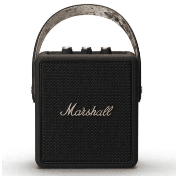 Marshall Stockwell II Portable Bluetooth Speaker with 20  Hours of Portable Playtime   360   Sound   Water Resistant  IPX4    Black   Brass