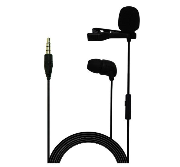 JBL Commercial CSLM30 Auxiliary Omnidirectional Lavalier Microphone with Earphone for Calls  Conferences and Monitoring