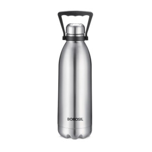 Borosil Hydra Bolt 1800 ml Stainless Steel Water Bottle   Double Wall Vacuum Insulated Flask   24 Hours Hot and Cold   Bottle for Office  Gym  School