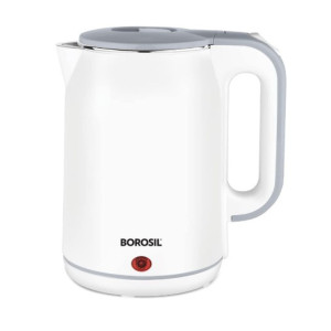 Borosil Cooltouch Electric Kettle  Stainless Steel Inner Body  Boil Water For Tea  Coffee  Soup  Silver  1800 Watts  1.8 Liter