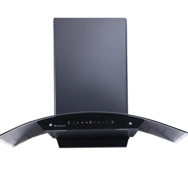 Ultima C Line  90cm  1200 m3 hr  Auto Clean  Curved Glass Chimney   Baffle Filter   Powerful Suction   Touch Control 3 Speed Motion Sensor Technology  Low Noise  7 Year Warranty   Black