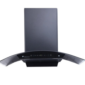 Ultima C Line  90cm  1200 m3 hr  Auto Clean  Curved Glass Chimney   Baffle Filter   Powerful Suction   Touch Control 3 Speed Motion Sensor Technology  Low Noise  7 Year Warranty   Black