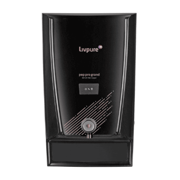 Livpure Pep Pro Grand RO UV Mineraliser Copper  15 LPH Water Purifier   Suitable for Borewell  Tanker  Municipal Water   7 L Storage Tank  Black