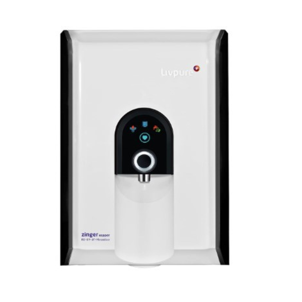 Livpure Zinger copper RO saves 87  Water  HR Tech   RO In Tank UV UF Mineraliser  6.5 L Tank  15 LPH Water Purifier for home   White .