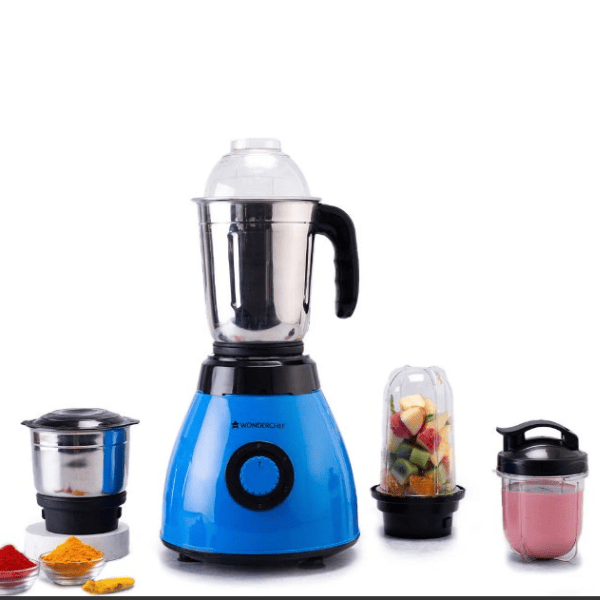 Acura Blender Pro Mixer Grinder 500W  230V 50Hz  4 Jars  2 Stainless Steel   2 Polycarbonate Jars   Black   Blue  5 Years Warranty