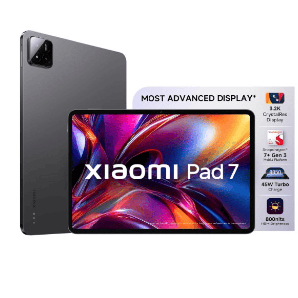 Xiaomi Pad 7  Qualcomm Snapdragon 7  Gen 3  28.35cm 11.16   Display  12GB  256GB  3.2K CrystalRes Display  HyperOS 2  68 Billion  Colours  Dolby Vision Atmos  Quad Speakers  Wi Fi 6e  Graphite Grey