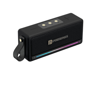 Portronics Harmony Mini 25W HD Premium Portable Bluetooth Speaker with Subwoofer  EQ Adjustment  6 Hours Playtime  in Built Mic TWS Mode RGB Lights  Bluetooth V5.3  Type C Fast Charging Black