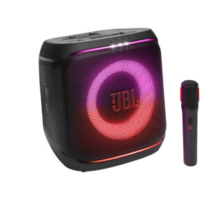 JBL Partybox Encore 2 with Mic  Wireless Bluetooth Party Speaker  AI Sound Boost  Dynamic Light Show  Upto 15Hrs Playtime  Replaceable Battery  Multi Speaker Connection by Auracast  PartyBox App Black