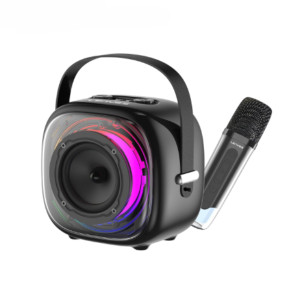 Lenyes S226  Wireless Bluetooth Party Speaker with Karaoke Mic  20W Output  7 Hours Playtime  Multicolor RGB Lights  HD Sound  Bluetooth V5.3  Universal Compatibility  Type C Charging Port  Black